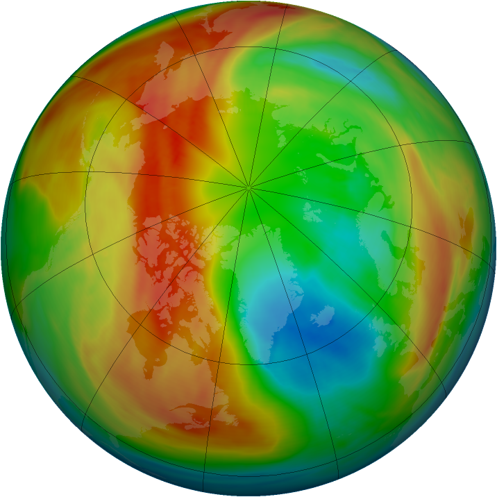 Arctic ozone map for 04 March 2005